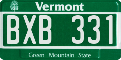 VT license plate BXB331