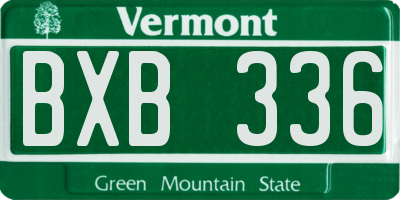 VT license plate BXB336