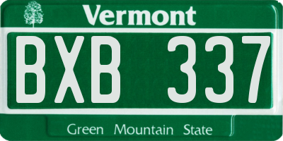 VT license plate BXB337