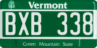 VT license plate BXB338
