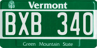 VT license plate BXB340