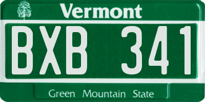 VT license plate BXB341