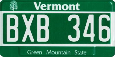 VT license plate BXB346
