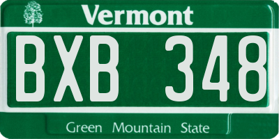 VT license plate BXB348