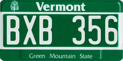 VT license plate BXB356