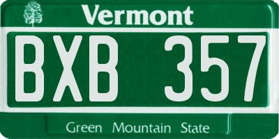 VT license plate BXB357