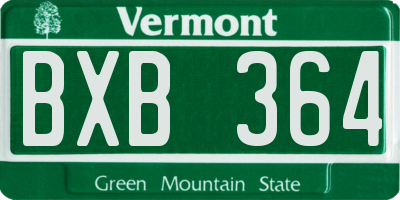 VT license plate BXB364