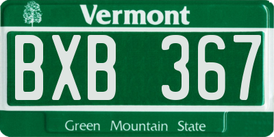 VT license plate BXB367