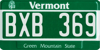 VT license plate BXB369