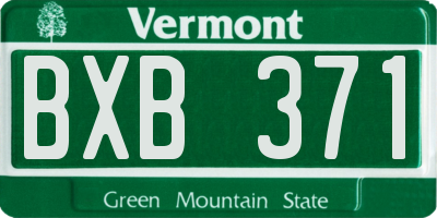 VT license plate BXB371
