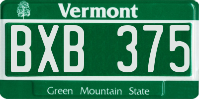 VT license plate BXB375