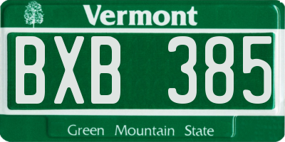 VT license plate BXB385