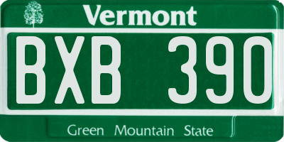 VT license plate BXB390