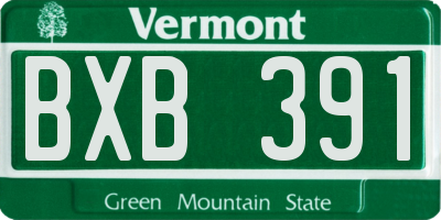 VT license plate BXB391