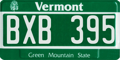 VT license plate BXB395
