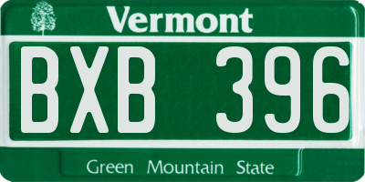 VT license plate BXB396