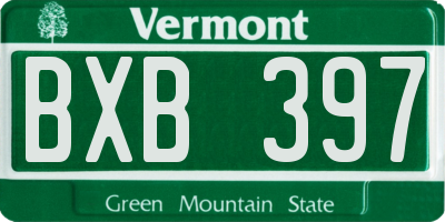 VT license plate BXB397