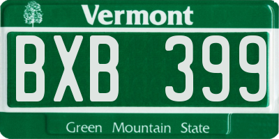 VT license plate BXB399