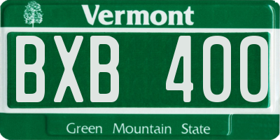 VT license plate BXB400
