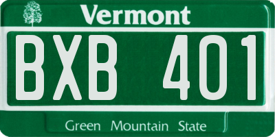 VT license plate BXB401