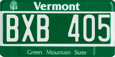 VT license plate BXB405