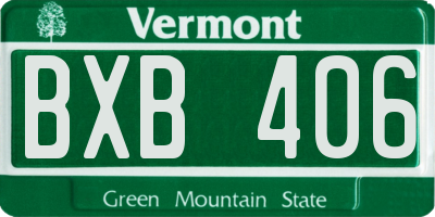 VT license plate BXB406