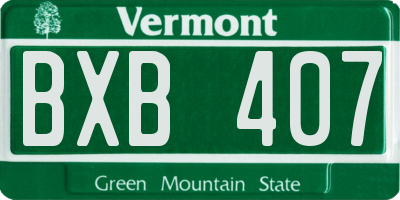 VT license plate BXB407
