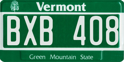 VT license plate BXB408