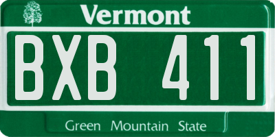 VT license plate BXB411