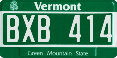 VT license plate BXB414
