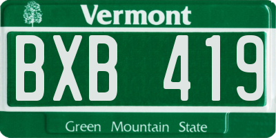 VT license plate BXB419