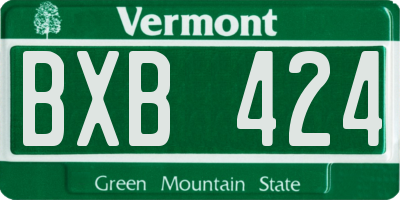 VT license plate BXB424