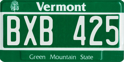 VT license plate BXB425