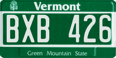 VT license plate BXB426