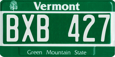 VT license plate BXB427