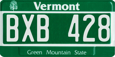 VT license plate BXB428