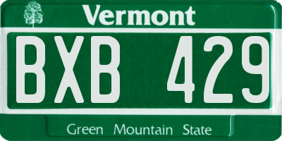 VT license plate BXB429