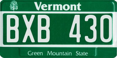VT license plate BXB430