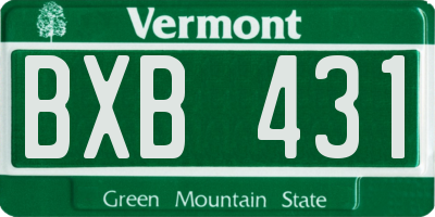VT license plate BXB431
