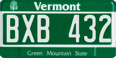 VT license plate BXB432