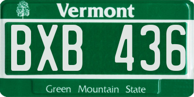 VT license plate BXB436