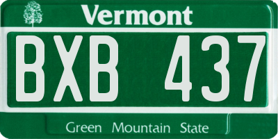 VT license plate BXB437