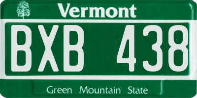 VT license plate BXB438