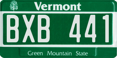 VT license plate BXB441