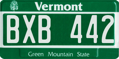 VT license plate BXB442
