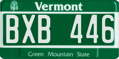 VT license plate BXB446