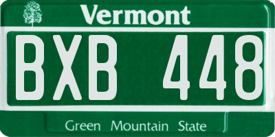 VT license plate BXB448