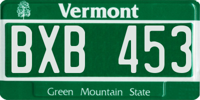 VT license plate BXB453