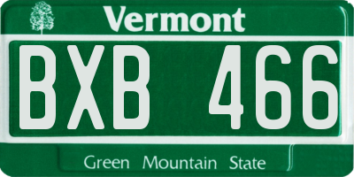 VT license plate BXB466