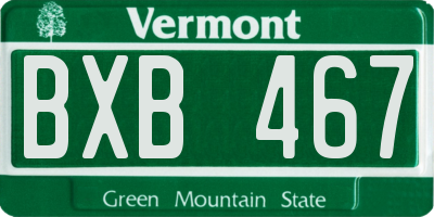 VT license plate BXB467